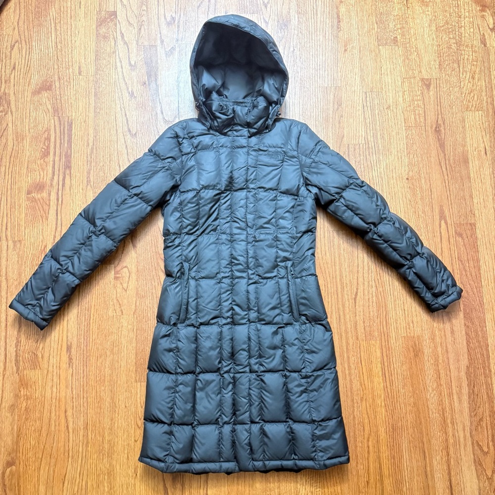 The North Face down quilted parka jacket winter coat in black size XS - Picture 1 of 16
